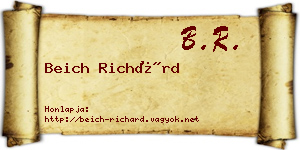Beich Richárd névjegykártya